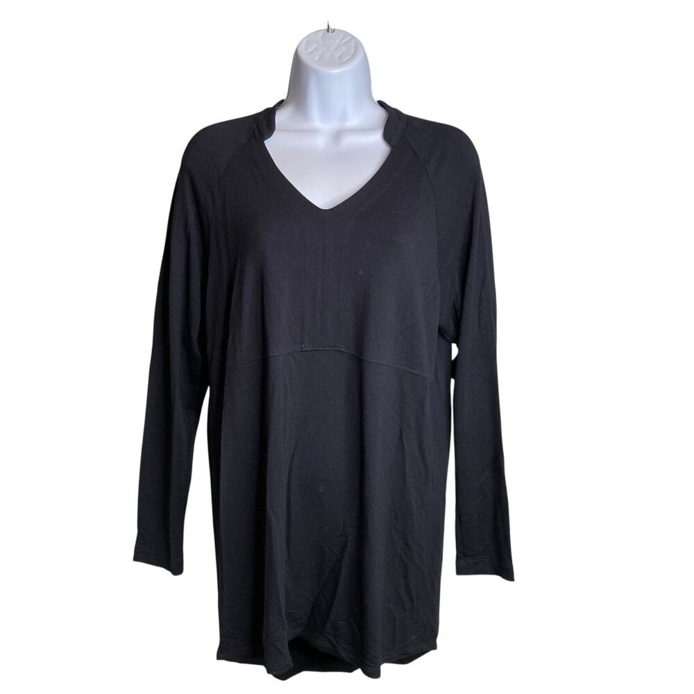 Cabi Women's Black Gala Tunic Sweatshirt Size XS Oversized Lagenlook Flowy